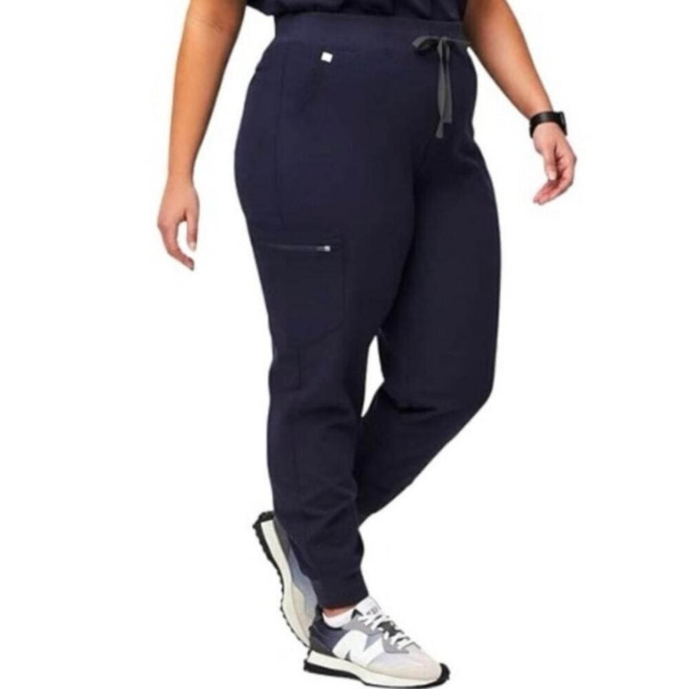 Figs Navy Blue Zamora High Waisted Jogger Fig Pants, Size XXL